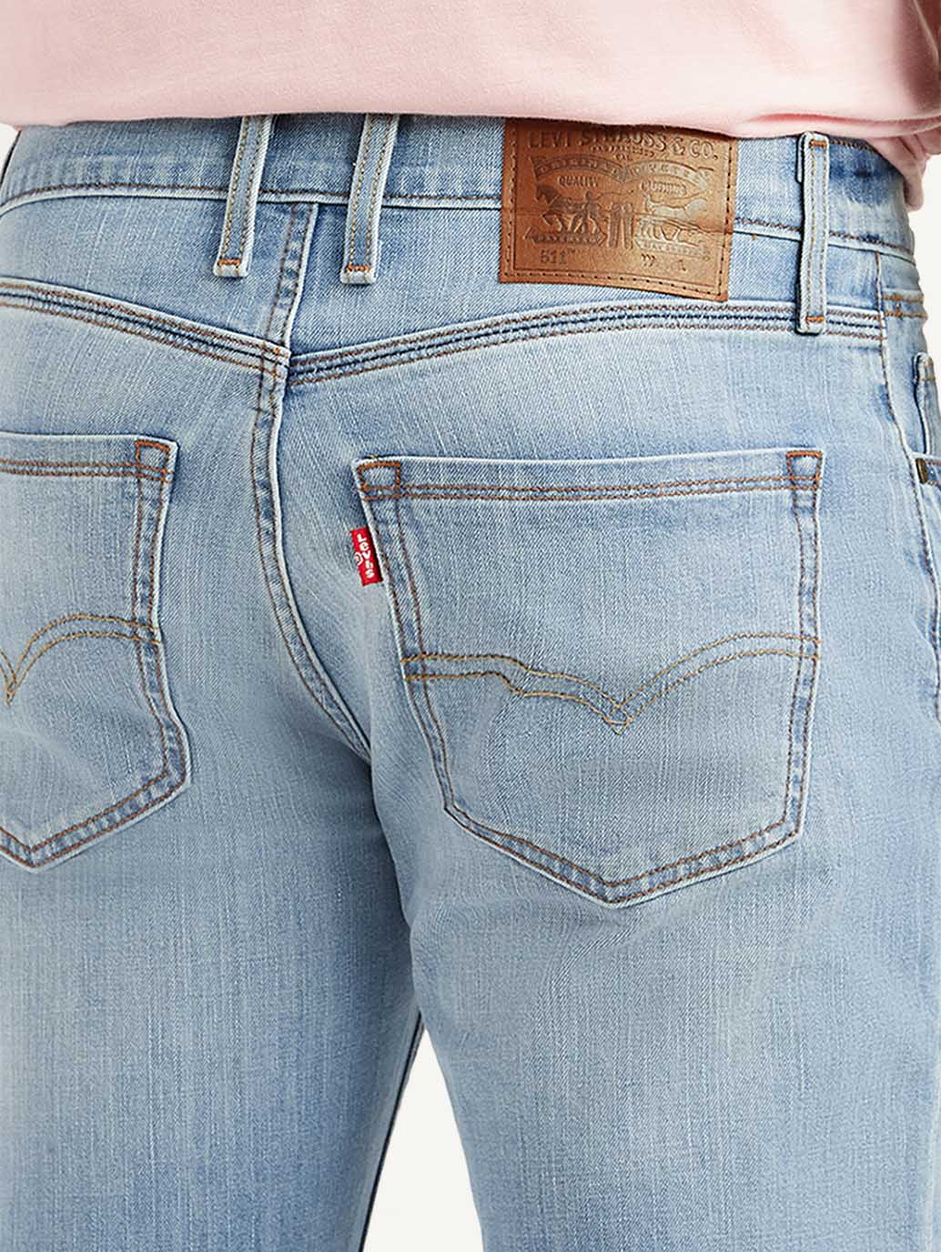 Levi's Men's 511 Light-Blue Slim Fit Mid Rise Jeans