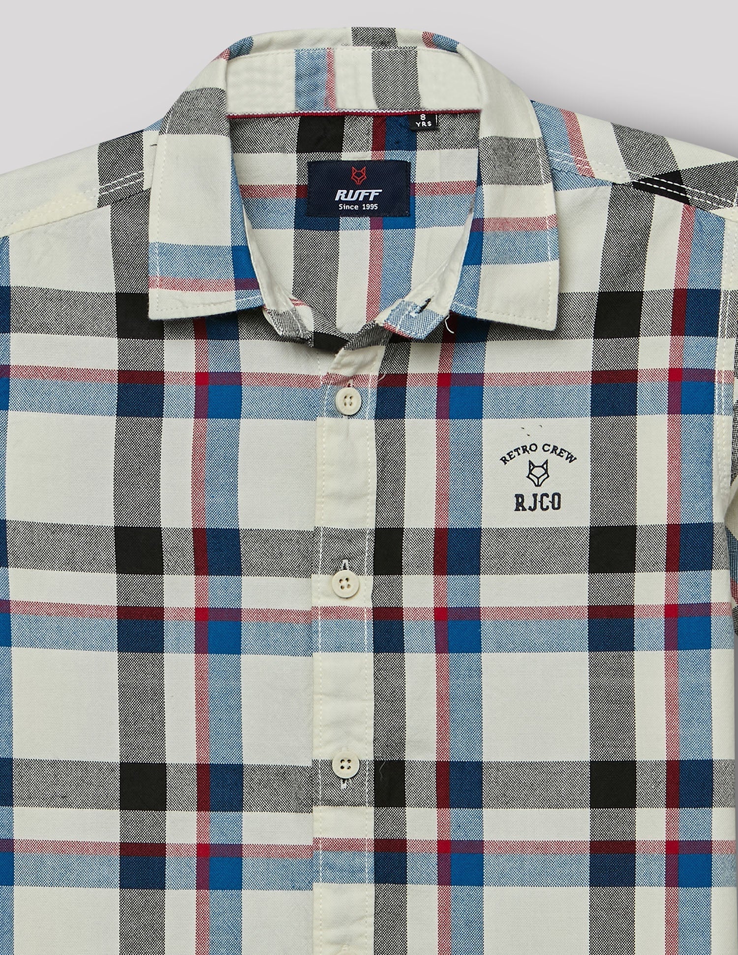 RUFF BOYS SHIRT F/S SB-09101 WHITE