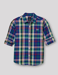 RUFF BOYS SHIRT F/S SB-09103 R.BLUE