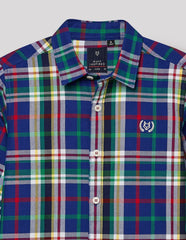 RUFF BOYS SHIRT F/S SB-09103 R.BLUE