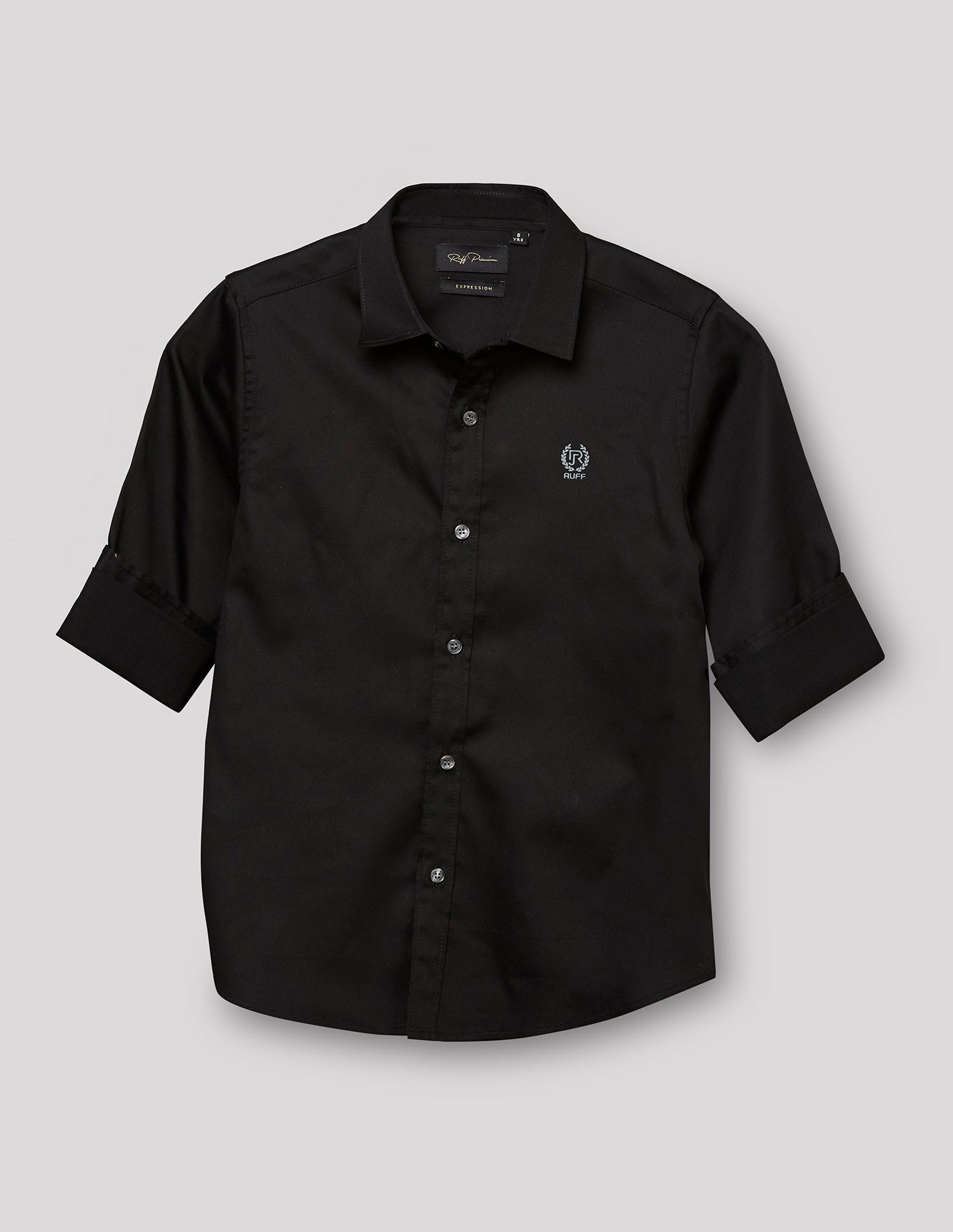 RUFF BOYS SHIRT F/S SB-09107 BLACK