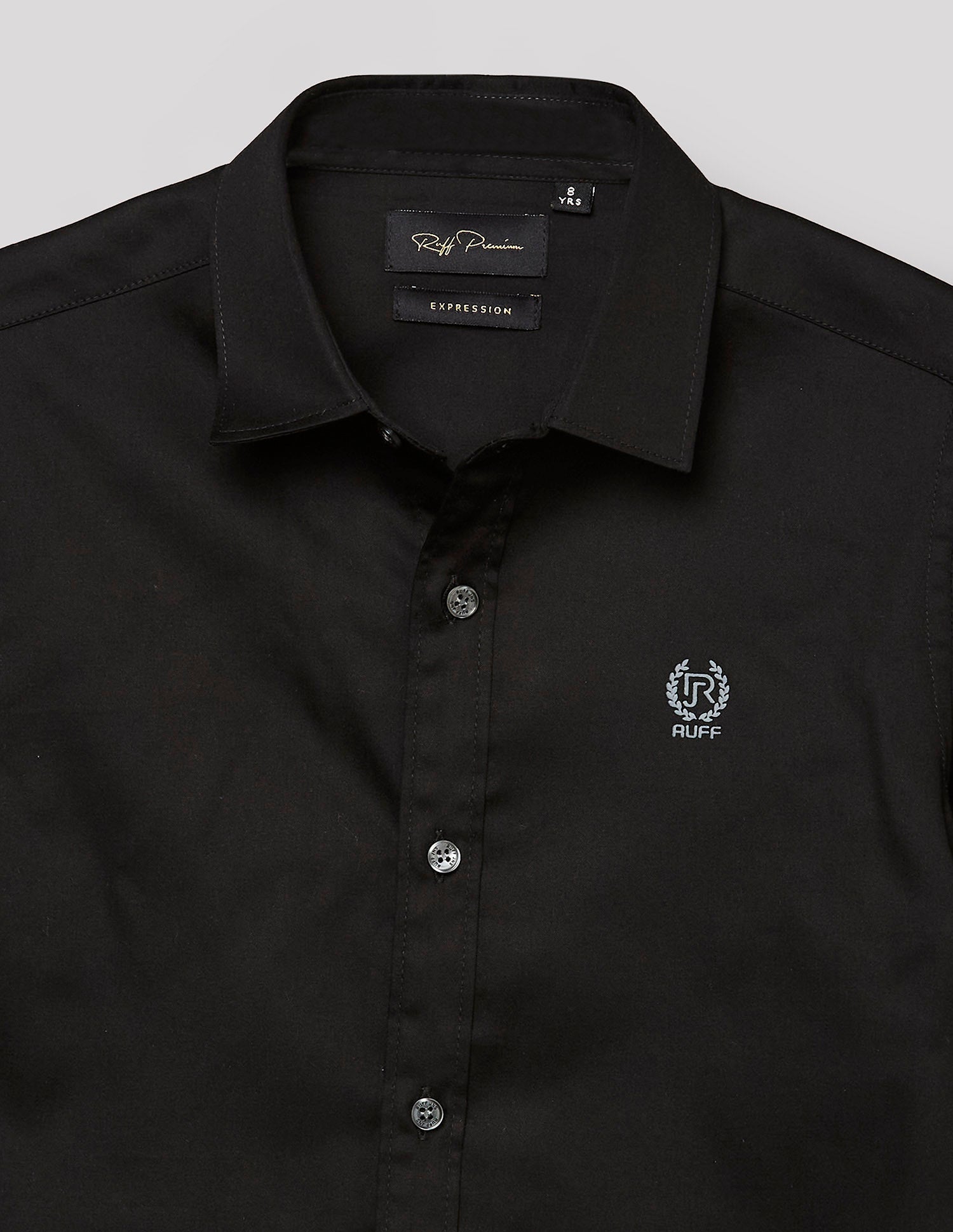 RUFF BOYS SHIRT F/S SB-09107 BLACK