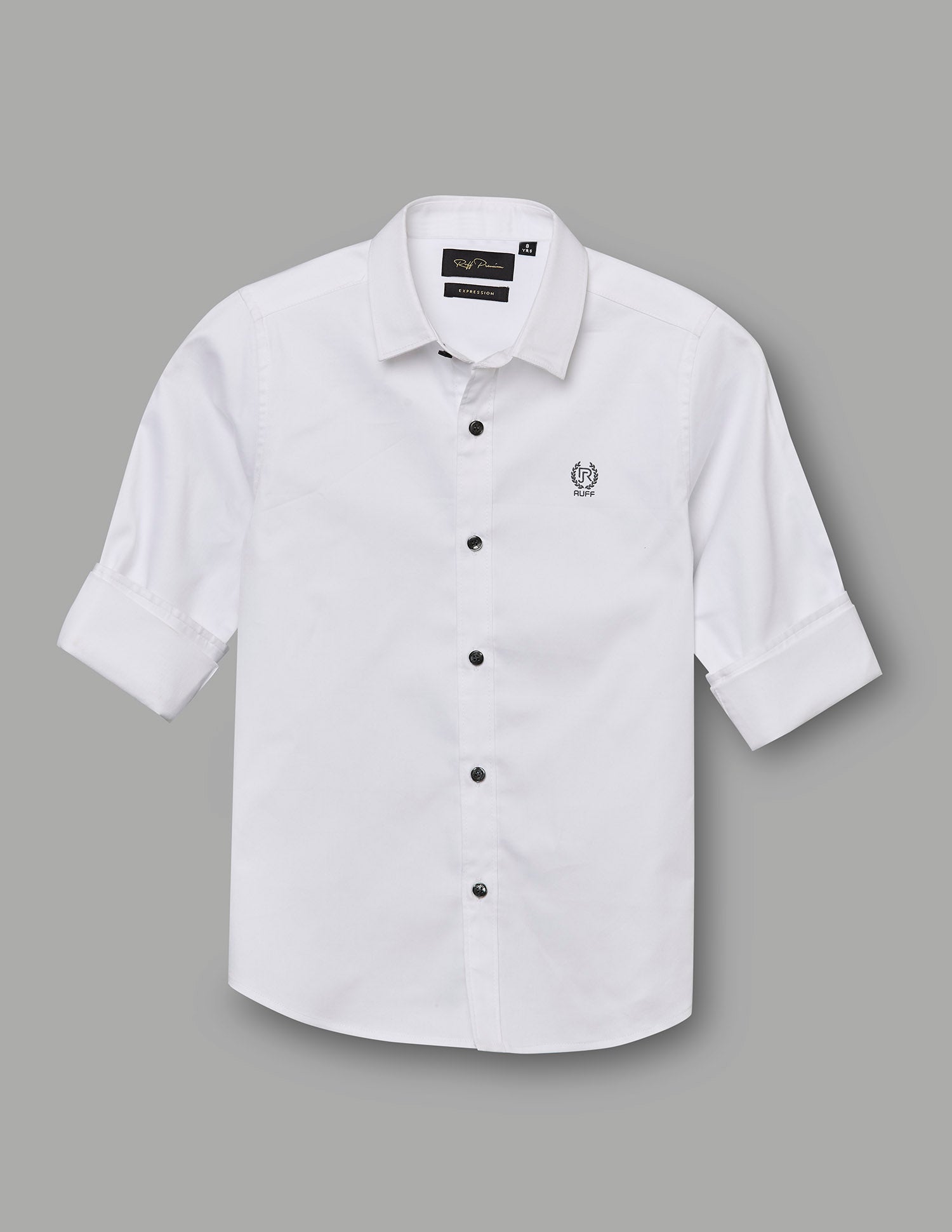 RUFF BOYS SHIRT F/S SB-09107 WHITE