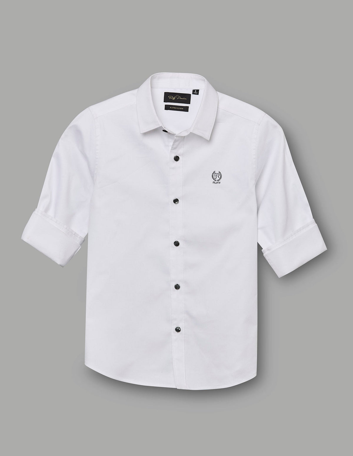 RUFF BOYS SHIRT F/S SB-09107 WHITE
