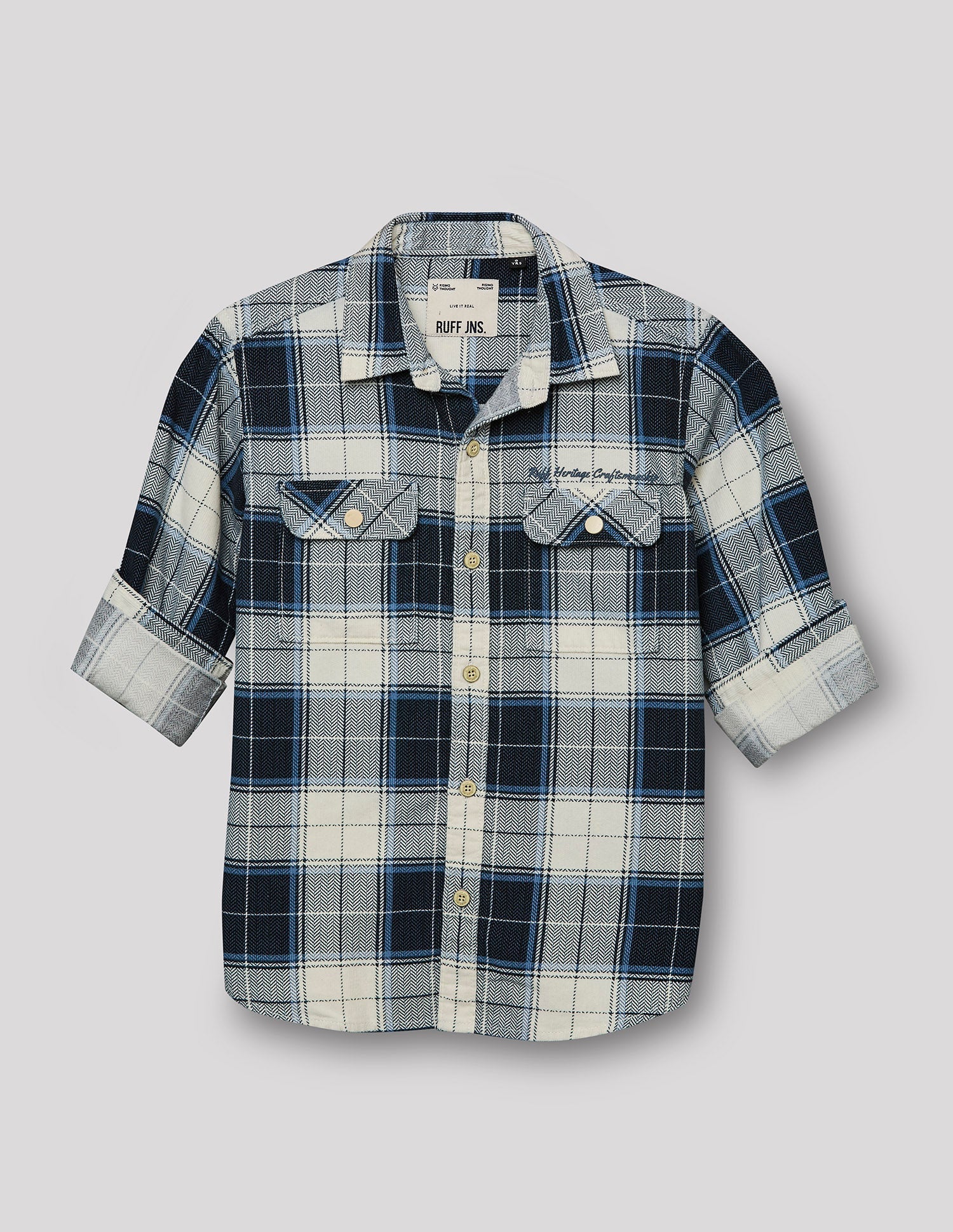 RUFF BOYS SHIRT F/S SB-09117 NAVY