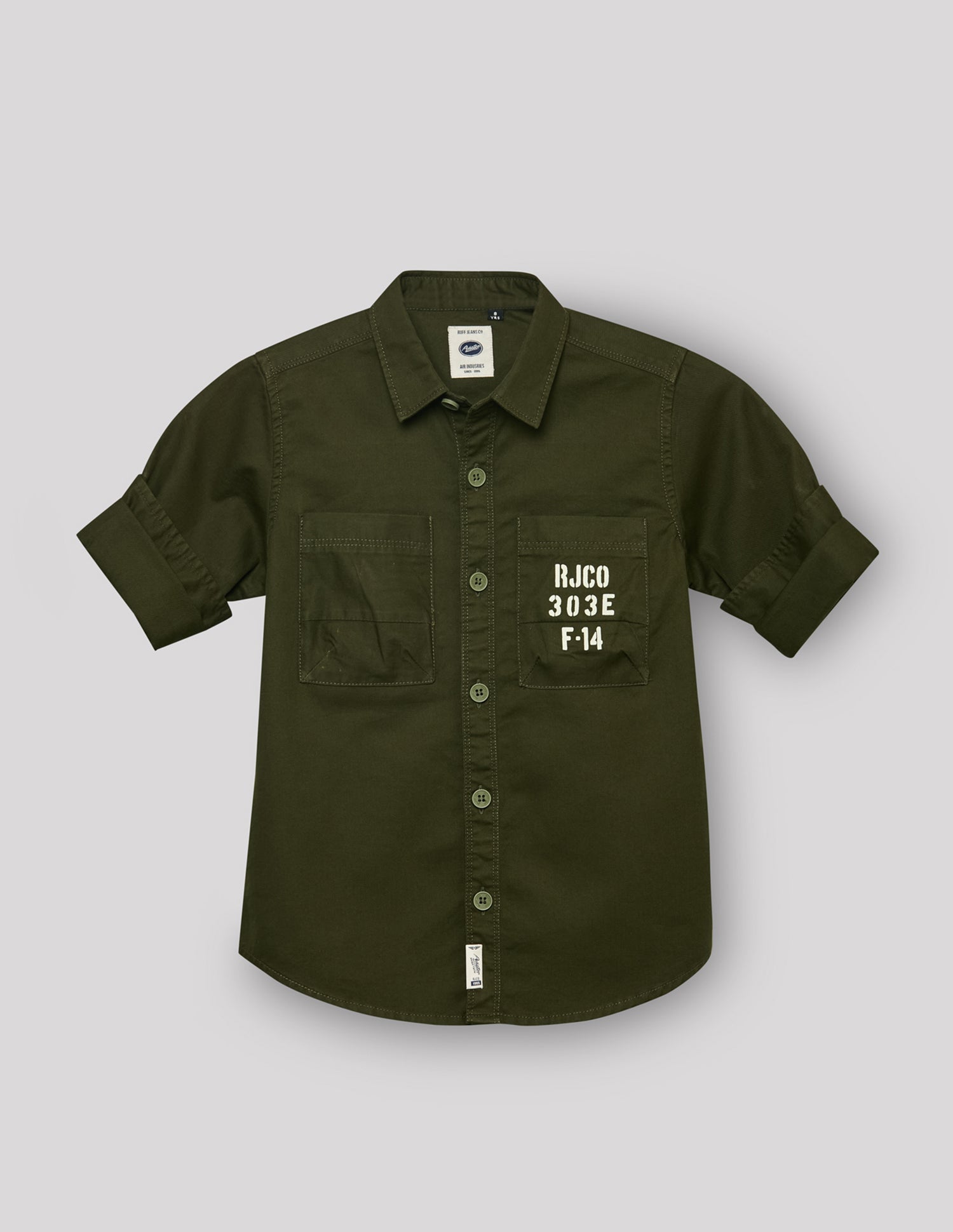 RUFF BOYS SHIRT F/S SB-09172 OLIVE