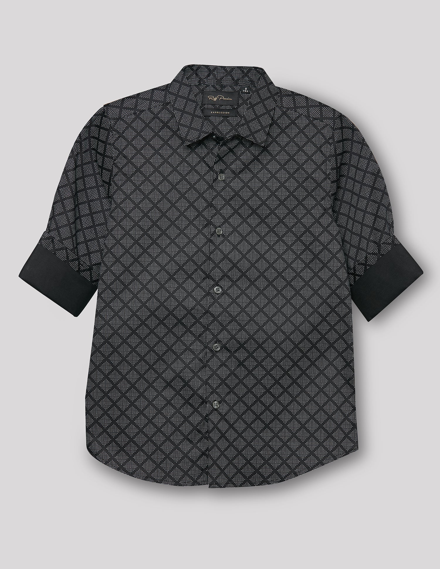 RUFF BOYS SHIRT F/S SB-09174 BLACK