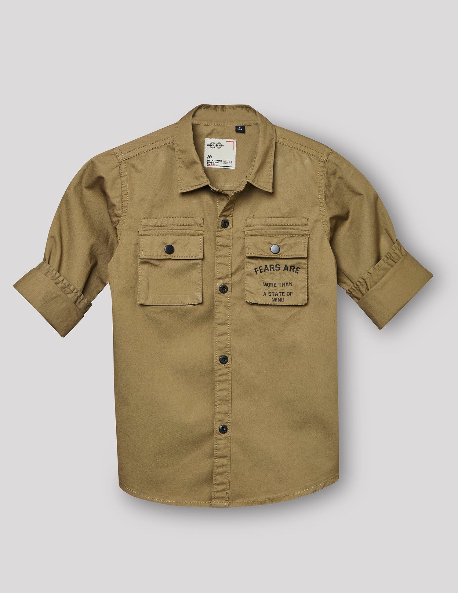 RUFF BOYS SHIRT F/S SB-09176A KHAKHI