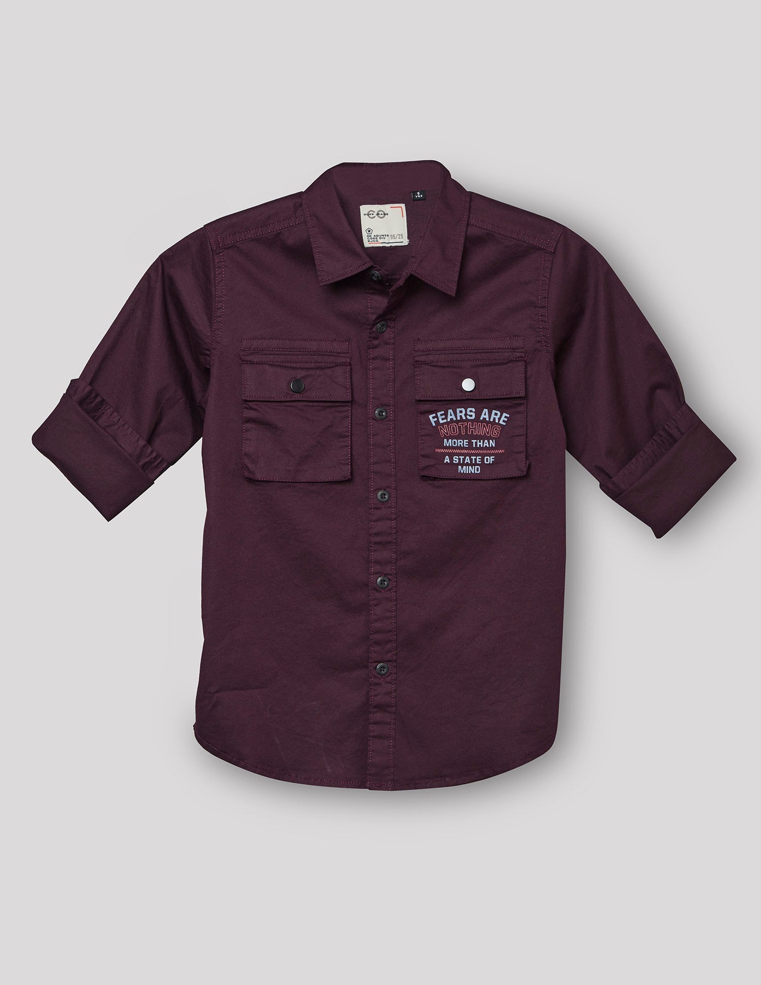 RUFF BOYS SHIRT F/S SK-09176 WINE