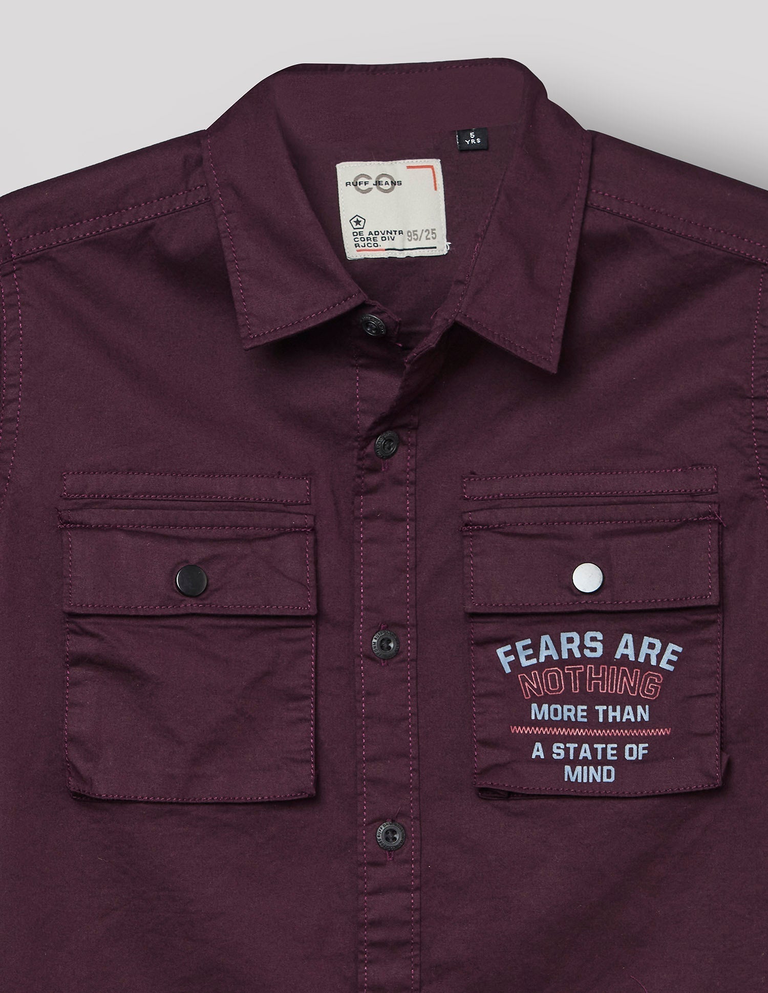 RUFF BOYS SHIRT F/S SK-09176 WINE