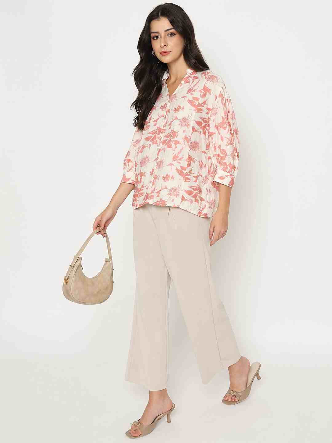 Madame Ladies Western Top H/S M5S18837 999 Coral