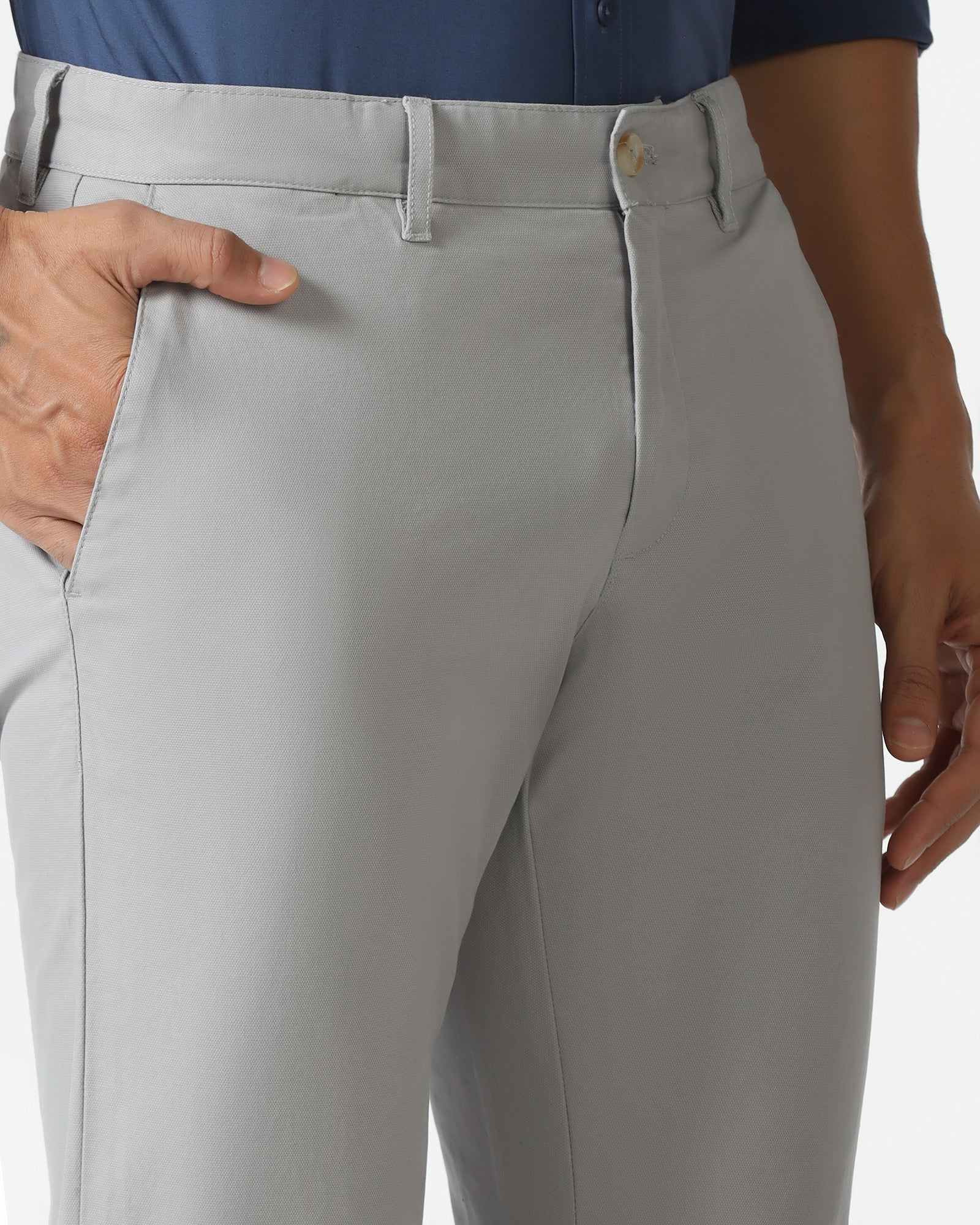 Blackberry Mens Casual Trouser Ek-Au-So-Kary B95 Light Grey