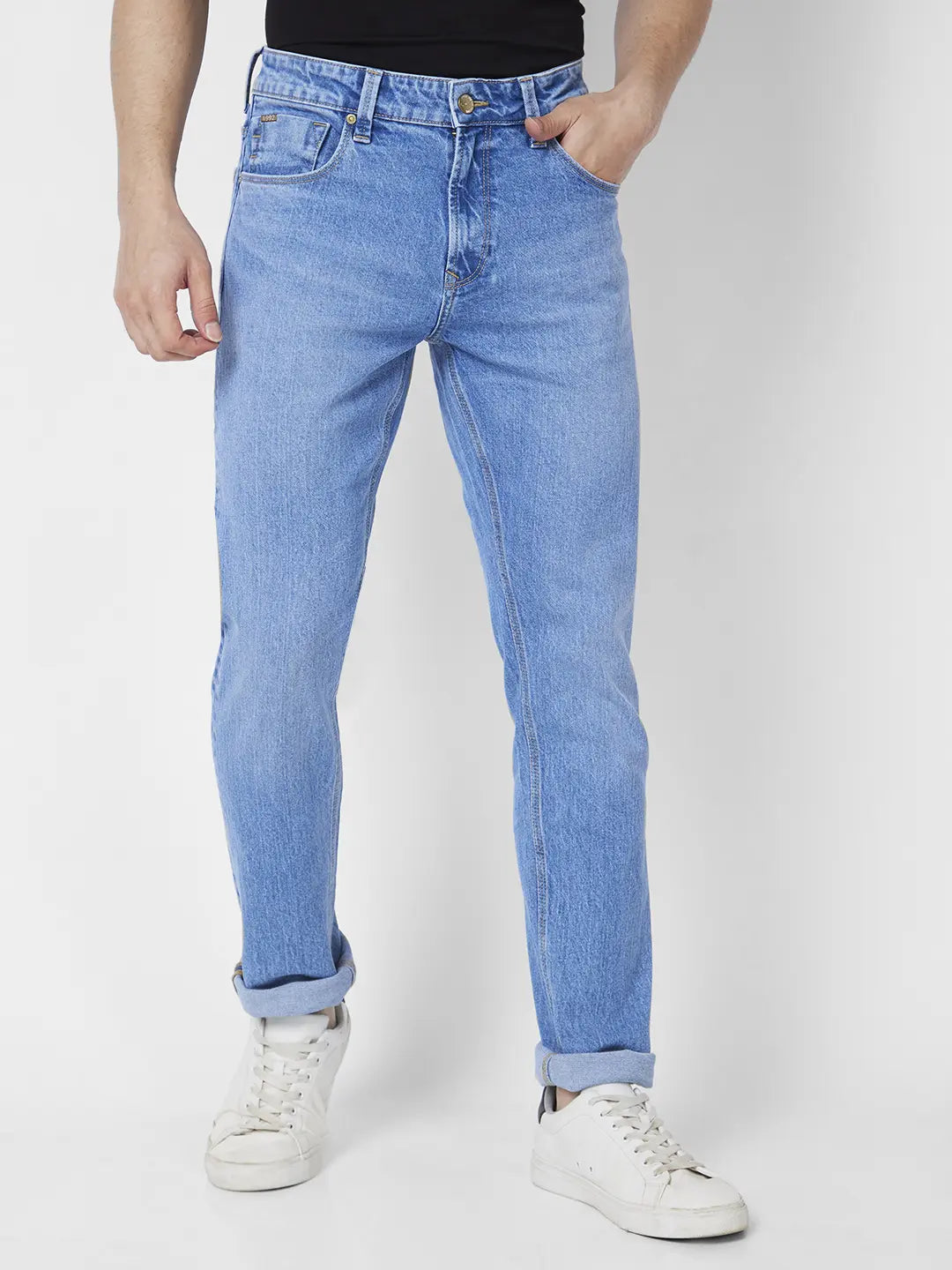 Spykar Mens Jeans Mdro2Bc008 Light Blue