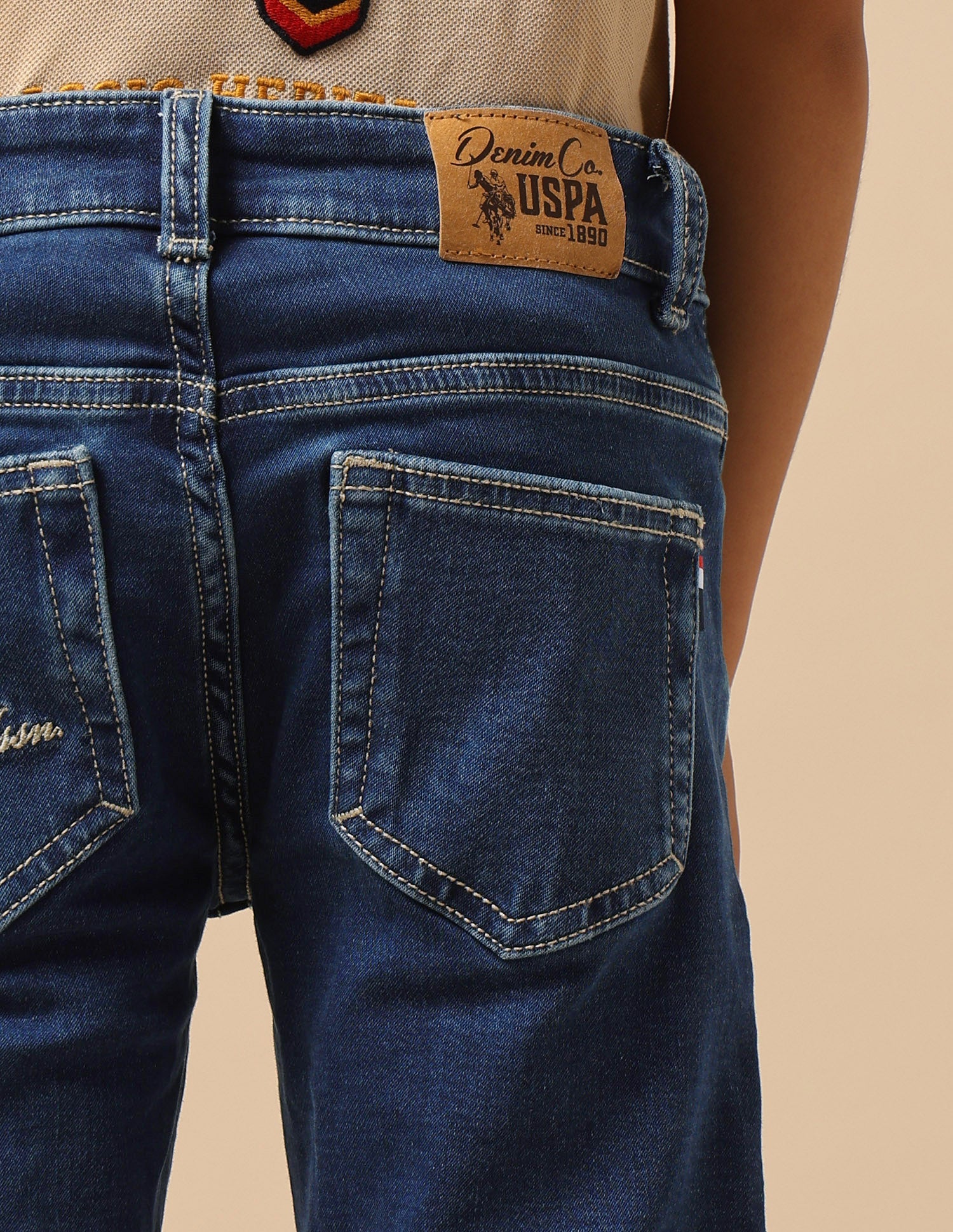 U.S.POLO KIDS BOYS JEANS UKJEN732 ME. BLUE