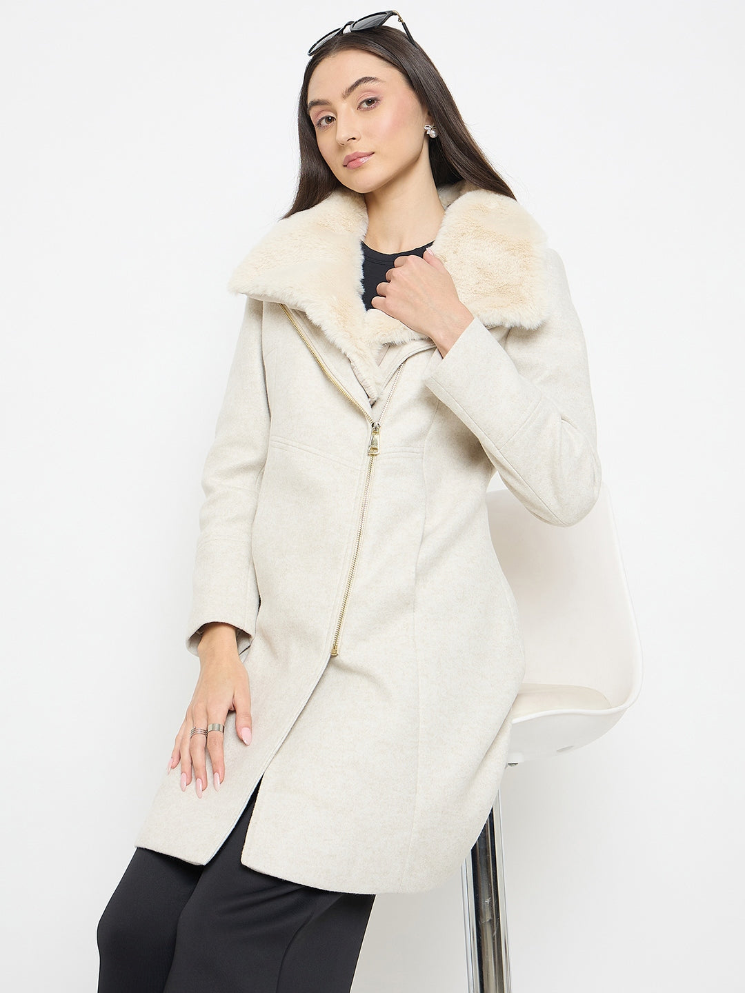 Madame Ladies Western Long Coat M5W20138 1 Off White