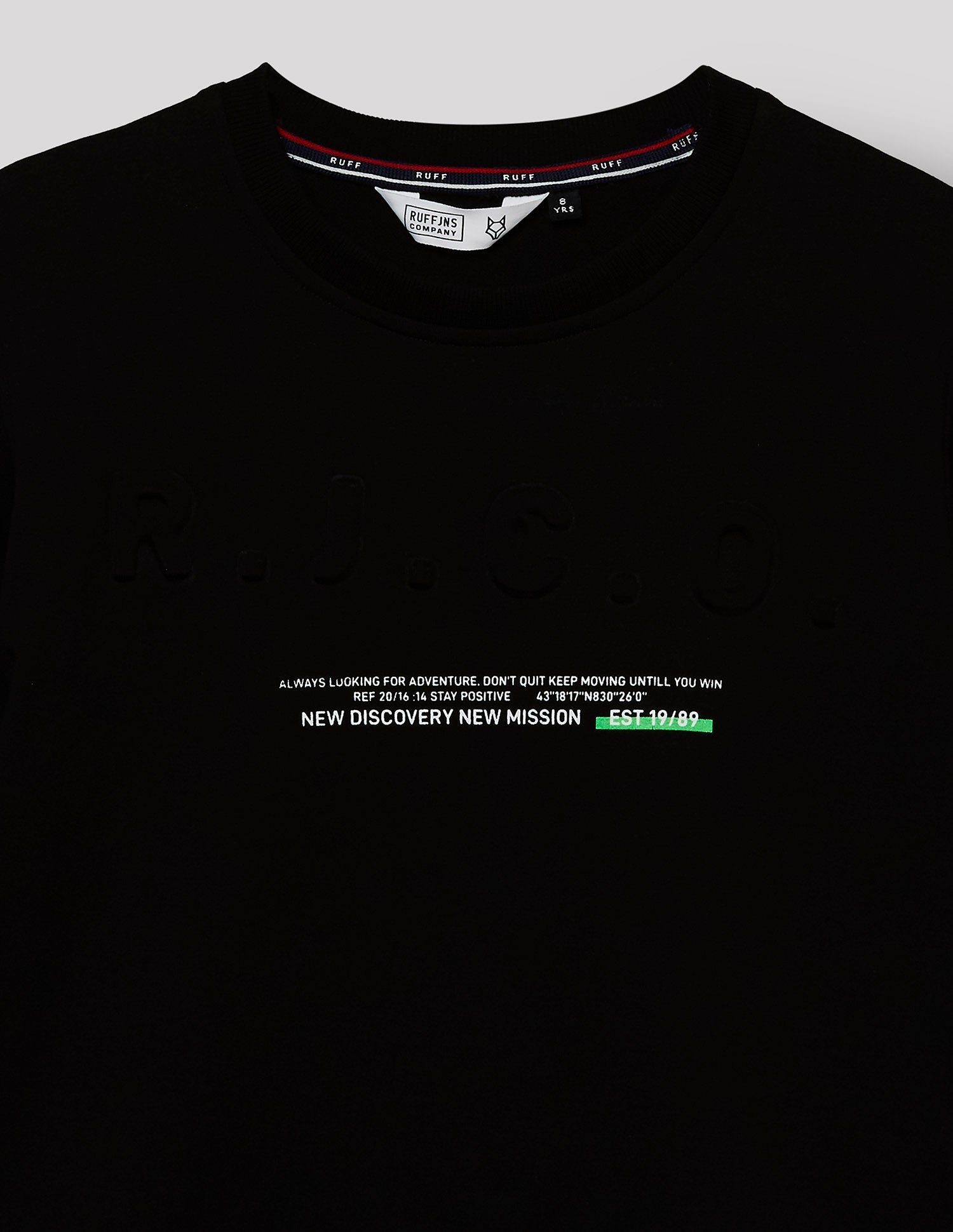 RUFF BOYS T-SHIRT F/S KK-16320 BLACK
