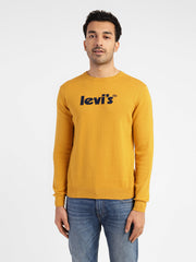 Men'S Brand Logo Crew Neck Sweater Yellow