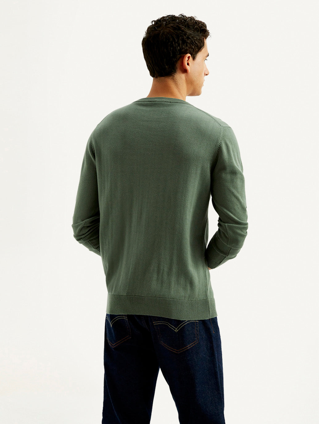 Men'S Brand Logo Sage Crew Neck Sweater