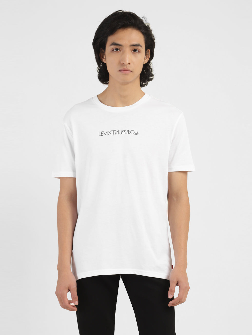 Men'S Brand Logo Crew Neck T-Shirt White