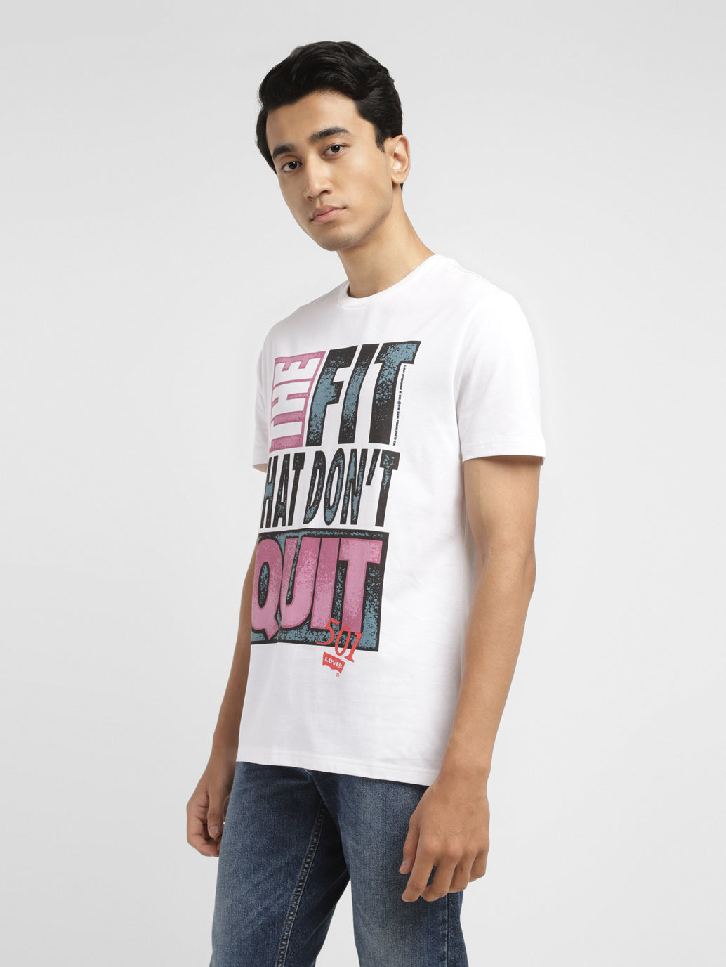 Men'S Typographic Print Slim Fit T-Shirt
