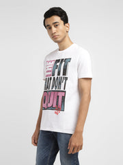 Men'S Typographic Print Slim Fit T-Shirt