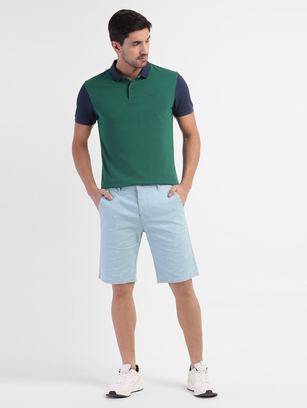 Men'S Colorblock Polo T-Shirt Green