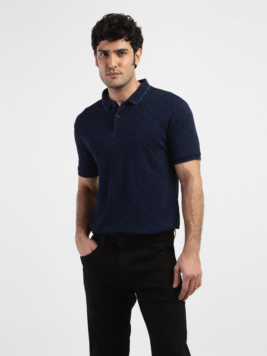 Men'S Geometric Polo T-Shirt