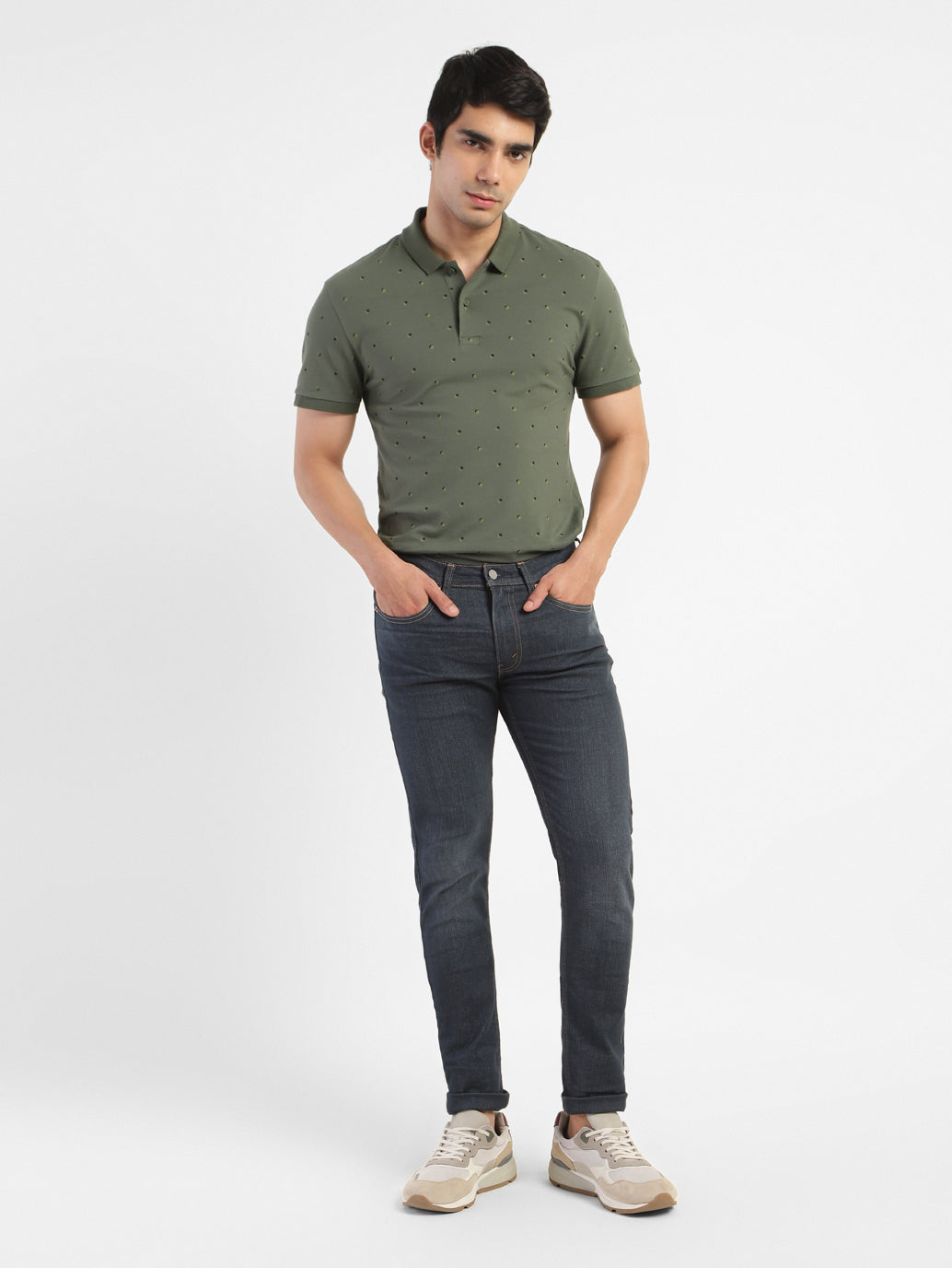 Men'S Geometric Print Polo T-Shirt