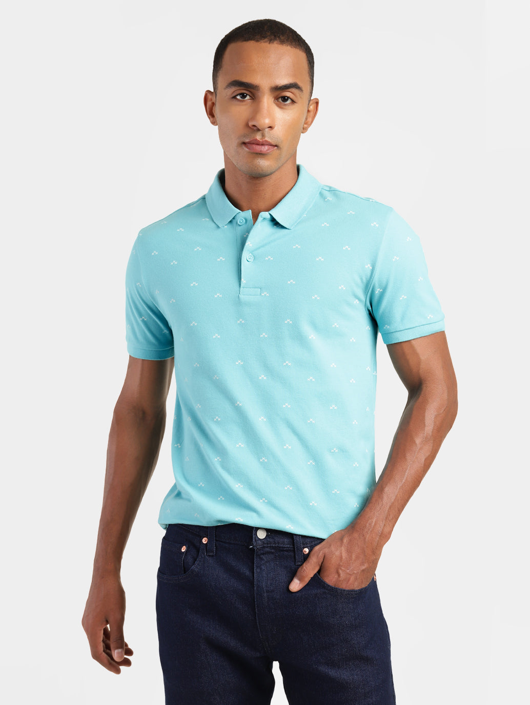 Men'S Geometric Print Polo T-Shirt