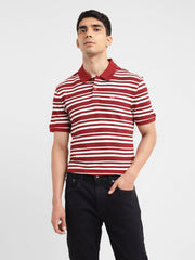 Men'S Striped Slim Fit Polo T-Shirt