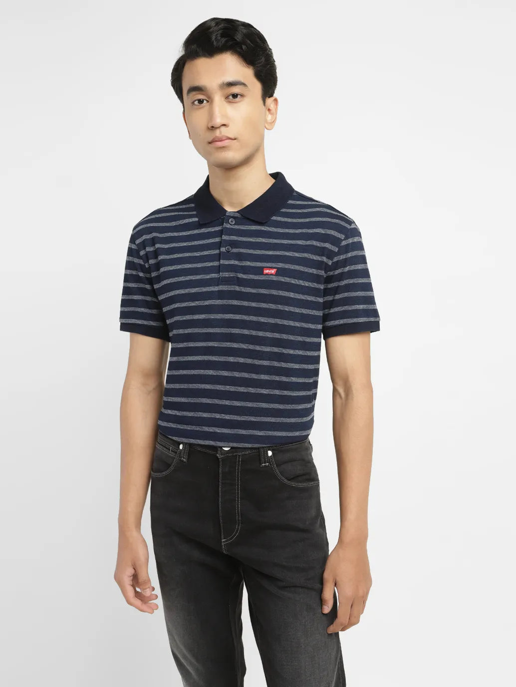 Men'S Striped Slim Fit Polo T-Shirt