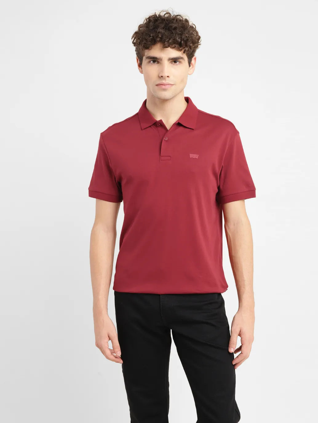 Men'S Solid Slim Fit Polo T-Shirt