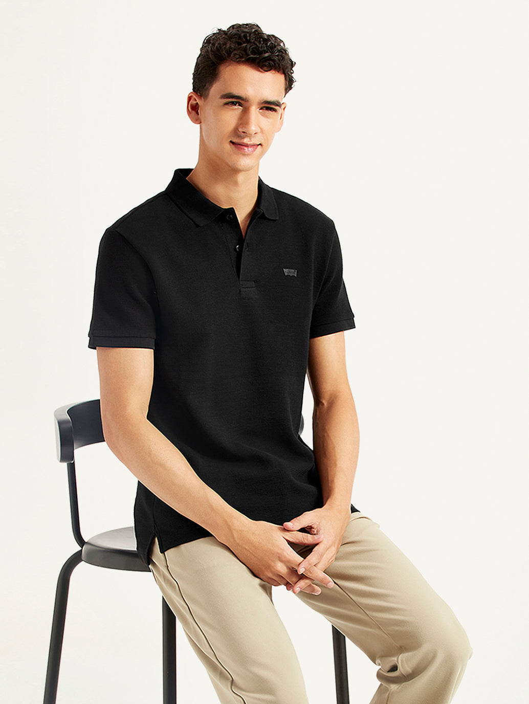Men'S Solid Slim Fit Polo T-Shirt