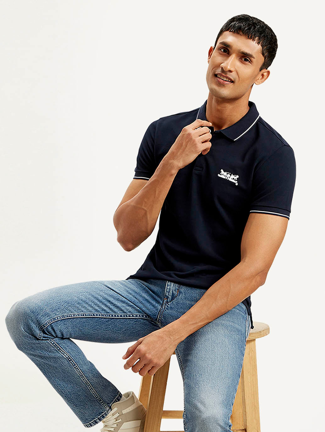 Men'S Solid Slim Fit Polo T-Shirt - Goyalsons ShopMax