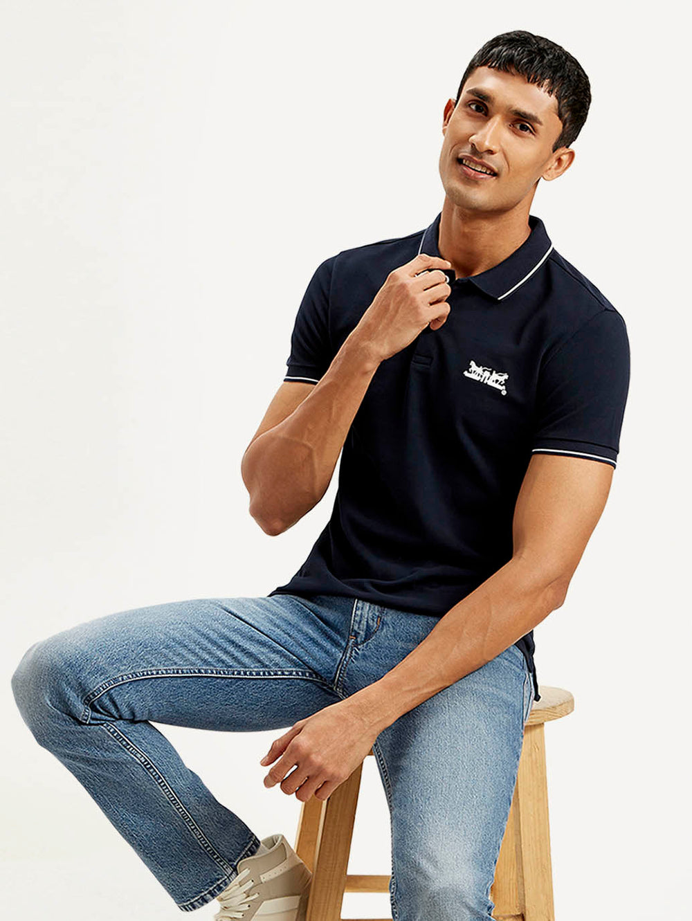 Men'S Solid Slim Fit Polo T-Shirt - Goyalsons ShopMax