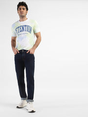 Levi's men's 511 blue slim fit mid-rise jeans, front view showing classic five-pocket design and slim silhouette.