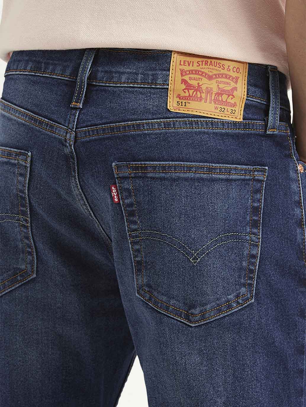 Men's 511 Blue Slim Fit Mid Rise Jeans - Goyalsons ShopMax