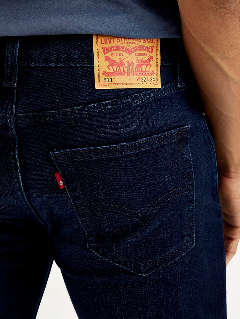 Levis men's jeans 18298-1736 with classic denim wash and detailed stitching, showcasing the front view of the jeans.