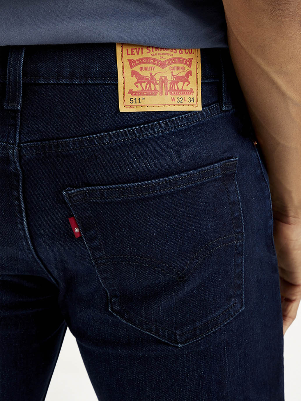 Levis men's jeans 18298-1736 with classic denim wash and detailed stitching, showcasing the front view of the jeans.