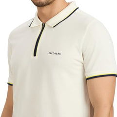 Skechers Men Multi Tone Tipping White Polo