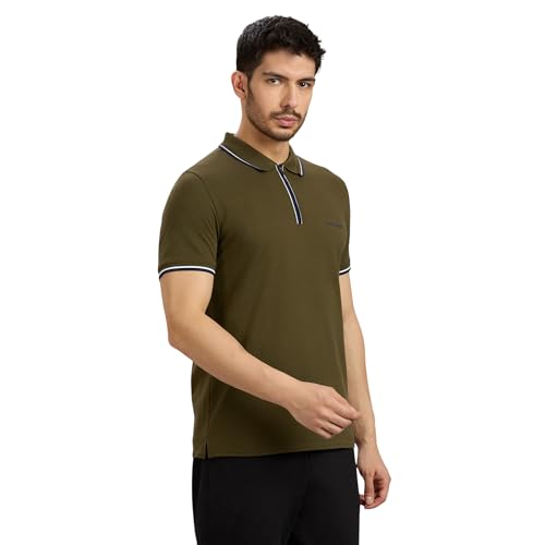 Skechers men's multi-tone tipping polo shirt in blue and white, long-sleeve casual T-shirt with contrasting collar details.