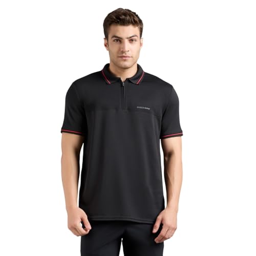 Skechers-Men's T-Shirts & Polos-Tonal Panel Runner POLO-TP0063ID-BLK-2XL
