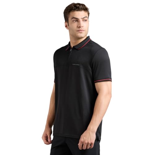 Skechers-Men's T-Shirts & Polos-Tonal Panel Runner POLO-TP0063ID-BLK-2XL