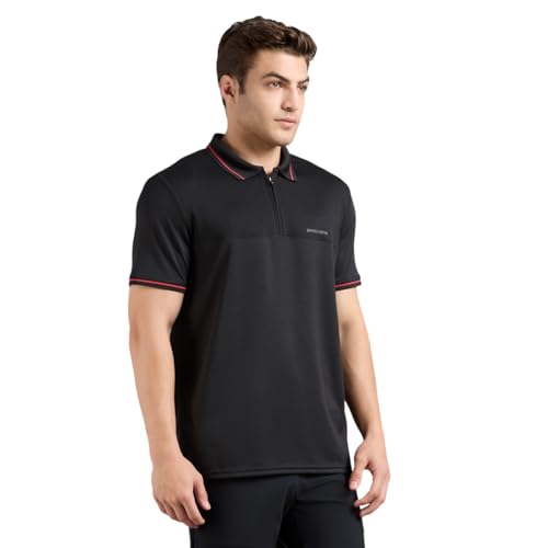 Skechers-Men's T-Shirts & Polos-Tonal Panel Runner POLO-TP0063ID-BLK-2XL