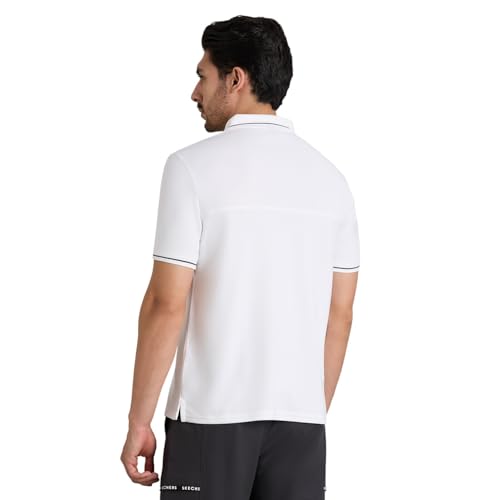 Skechers-Men's T-Shirts & Polos-Tonal Panel Runner POLO-TP0063ID-WHT- M
