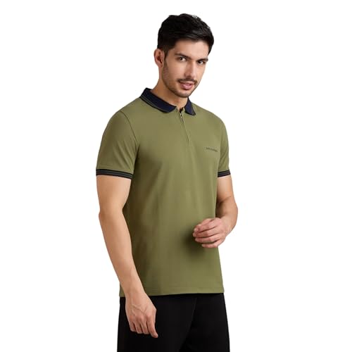 Skechers men's contrast zipper polo shirt with long sleeves, dark fabric, and stylish design, perfect for casual wear.