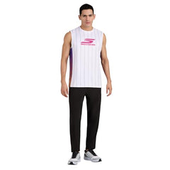 Skechers Men Basketball Striper White Tank TOP