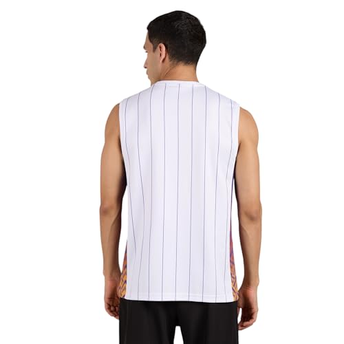 Skechers Men Basketball Striper White Tank TOP