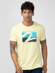 Spykar Mens T-Shirt H/S Mktbc1Bc114 Powder Yellow