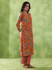 JAIPUR KURTI LADIES WESTERN KURTI 2PCS SET 1B25KPNTR0010 ORANGE